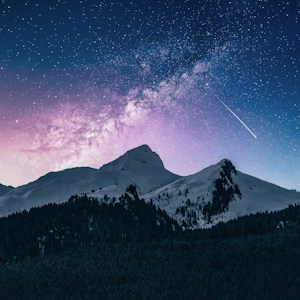Starry mountain sky